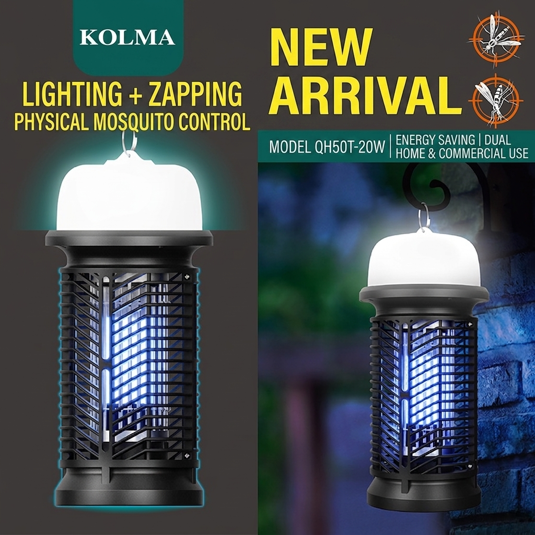 QH50T-20W 2-in-1 Bug Zapper with Integrated LED Outdoor Light