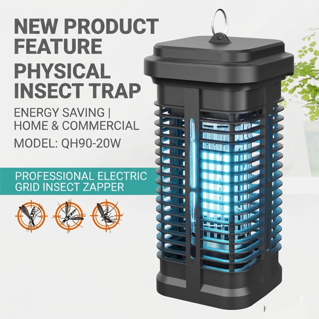Kolma 20W Architectural Pillar Bug Zapper - 3000V Professional Protection (QH90-20W) UV mosquito trap image